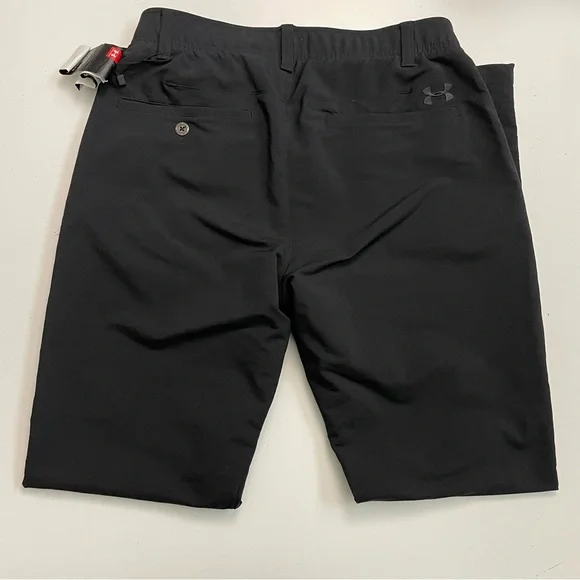 Under Armour Pants Straight Leg Pockets Grip Waistband Quick Dry Black 30/30